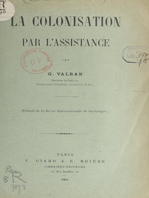 cover image of La colonisation par l'assistance